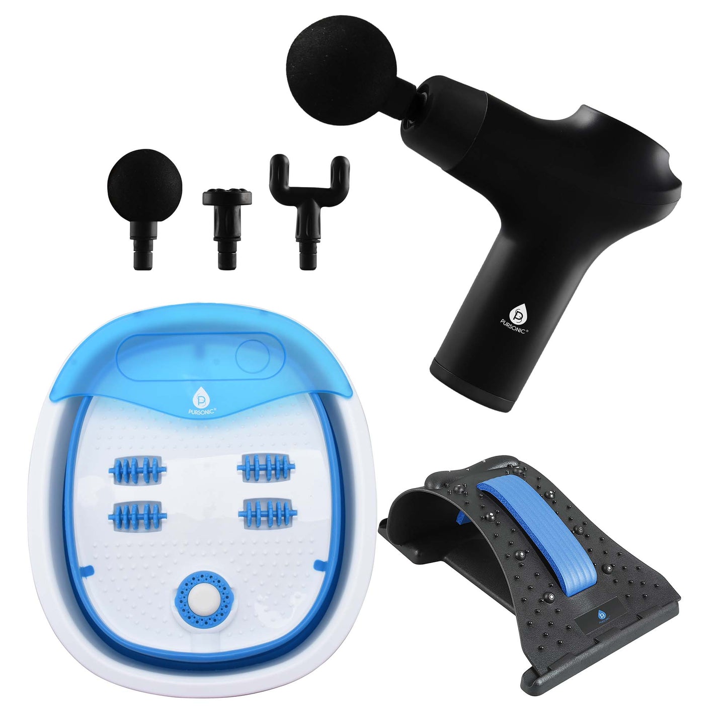 Head-to-Toe Recovery Bundle | Massage Gun, Neck Stretcher & Foot Spa