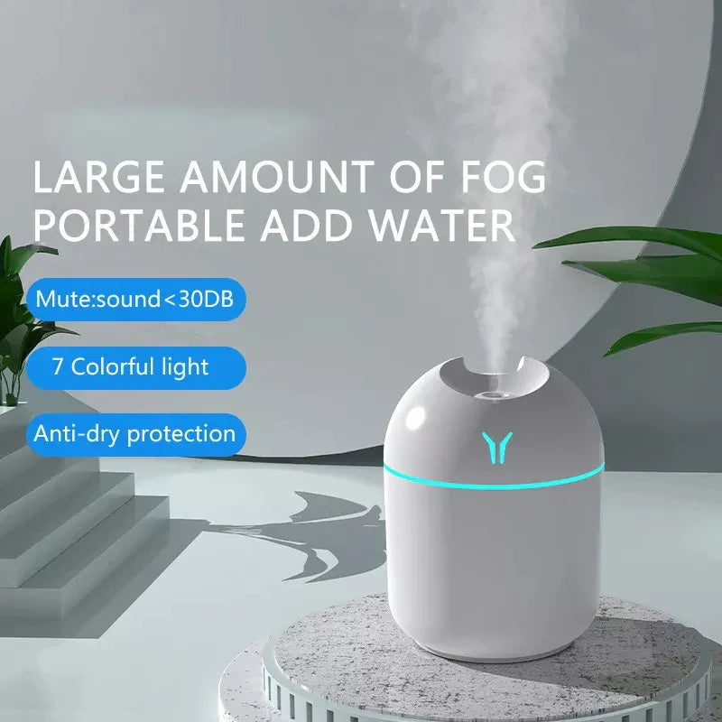 250ML Mini Aroma Oil Diffuser Humidifier with LED Night Lamp USB Portable