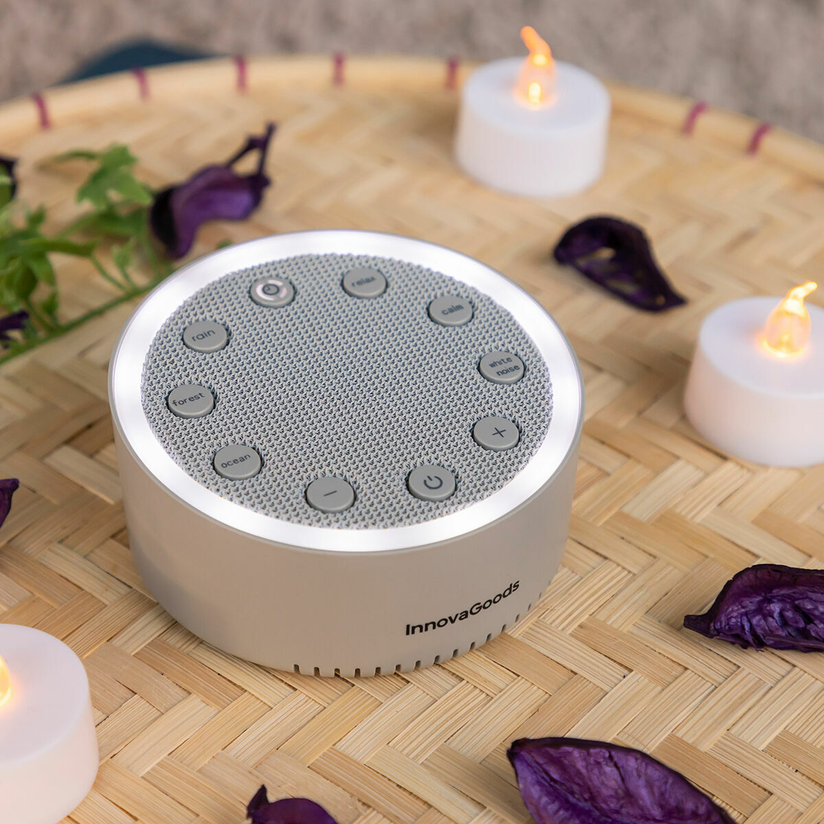 White Noise Sleep Machine Slewel InnovaGoods Rechargeable Sound Light-7