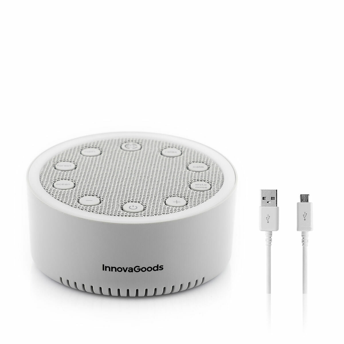 White Noise Sleep Machine Slewel InnovaGoods Rechargeable Sound Light-3