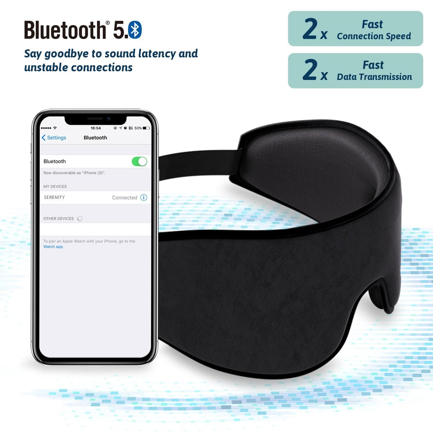 SERENITY Wireless Sleep Mask Headphones | Bluetooth 5.0 Eye Mask-3