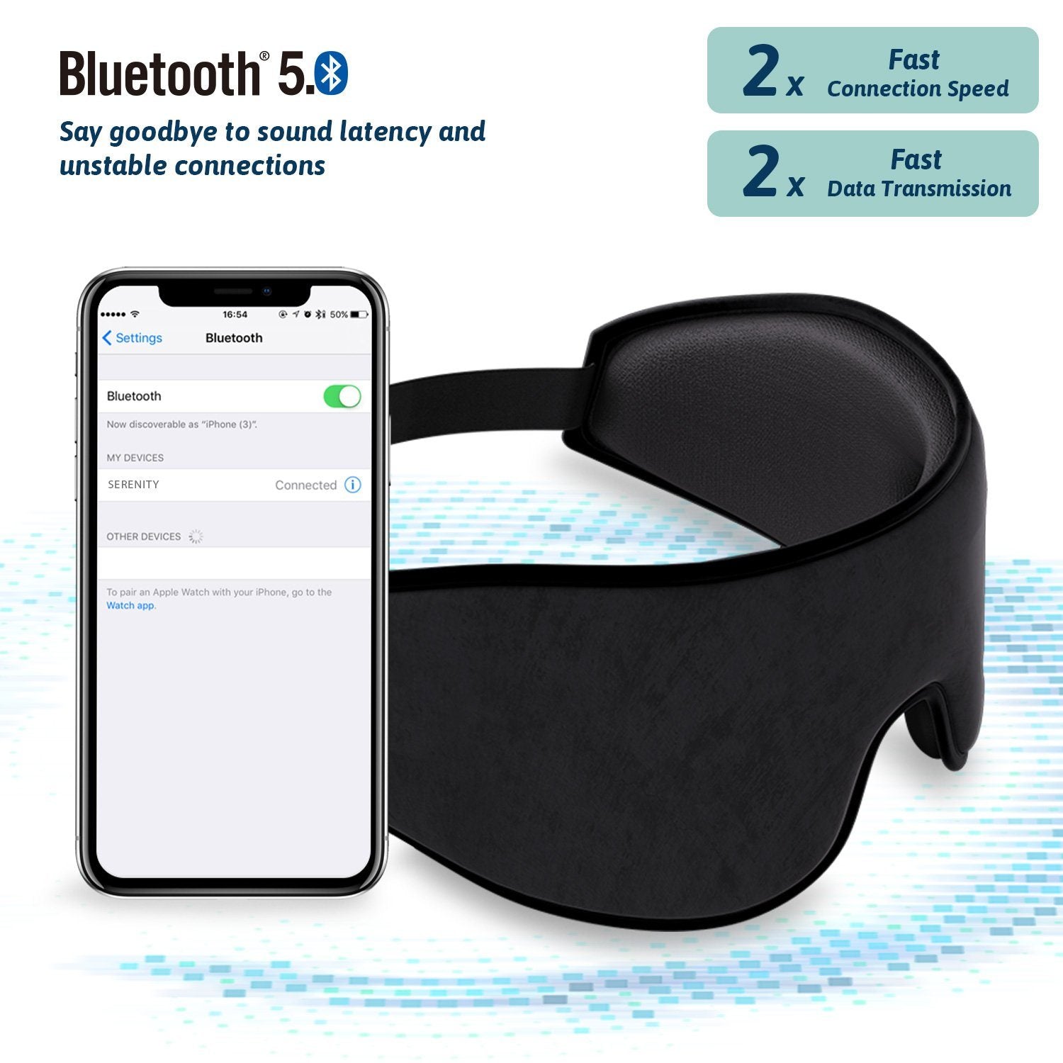SERENITY Wireless Sleep Mask Headphones | Bluetooth 5.0 Eye Mask-3