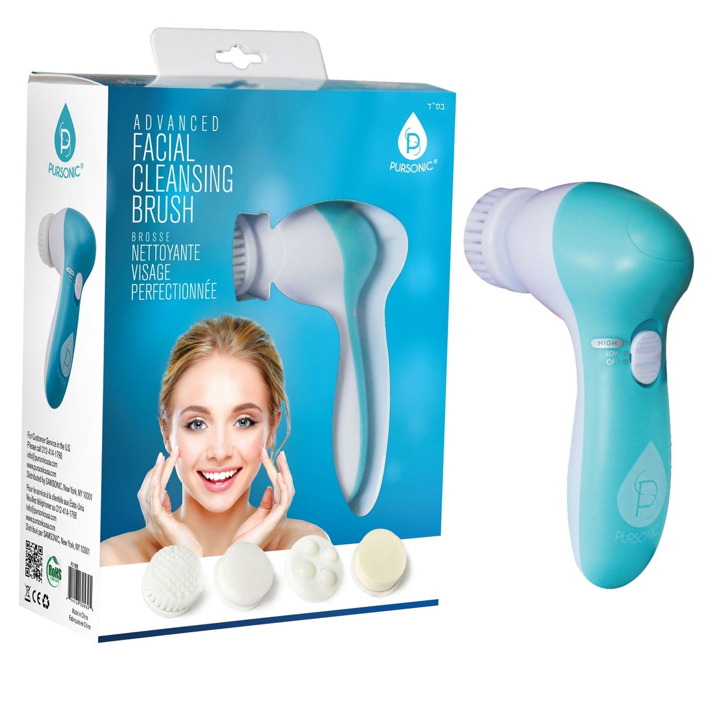Advanced Facial Cleansing Brush – 360° Rotation with 5 Attachments