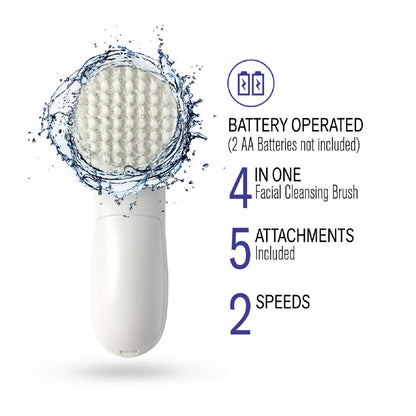 Advanced Facial Cleansing Brush – 360° Rotation with 5 Attachments