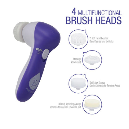 Advanced Facial Cleansing Brush – 360° Rotation with 5 Attachments