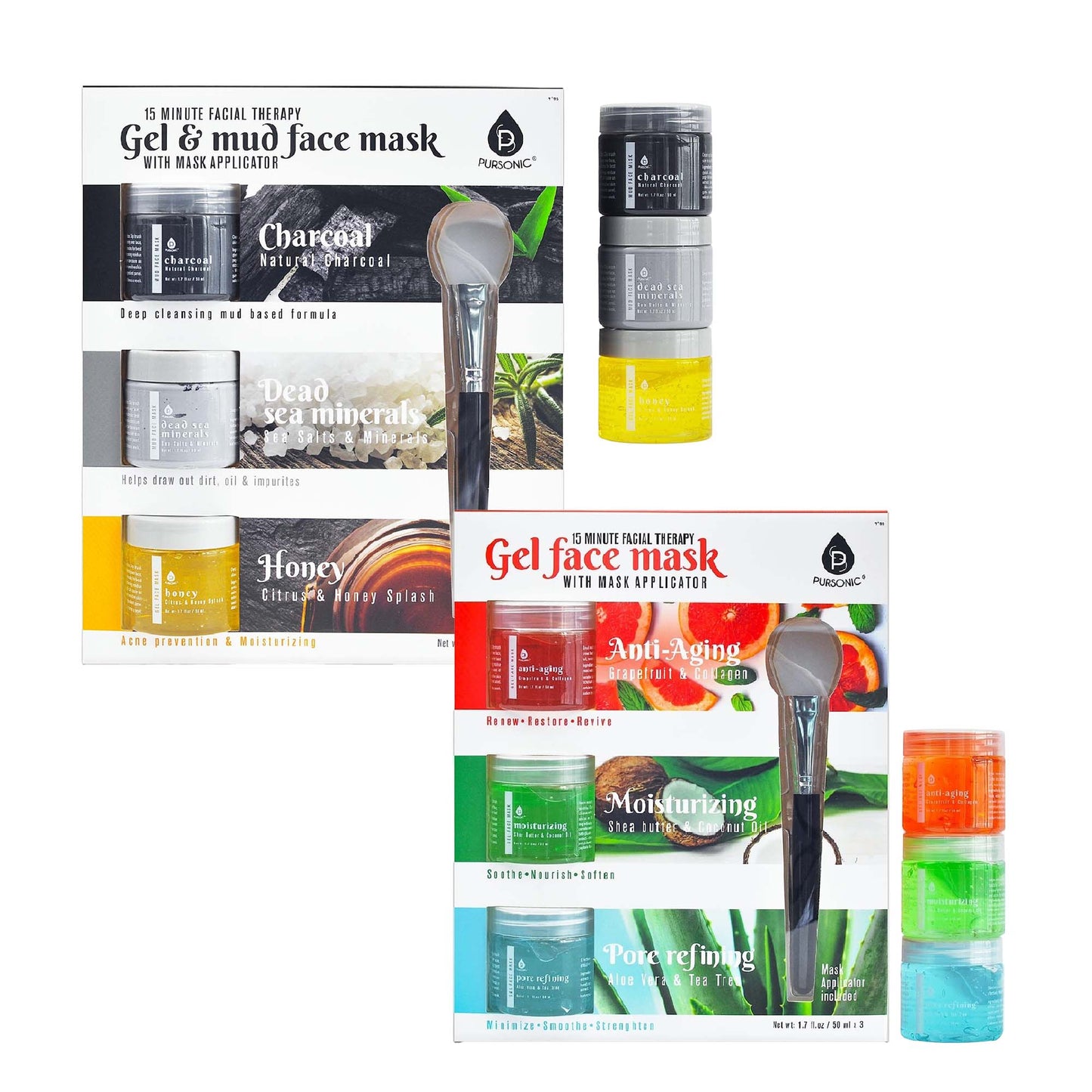 Ultimate Facial Therapy Mask Pack | 6 Masks + Applicators | Mud & Gel