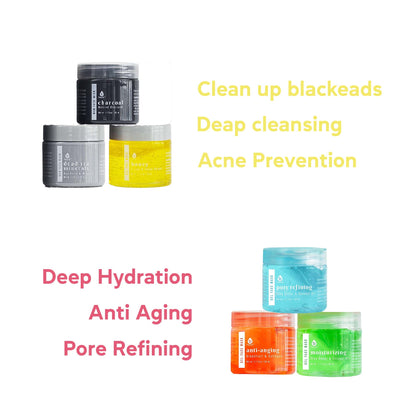 Ultimate Facial Therapy Mask Pack | 6 Masks + Applicators | Mud & Gel