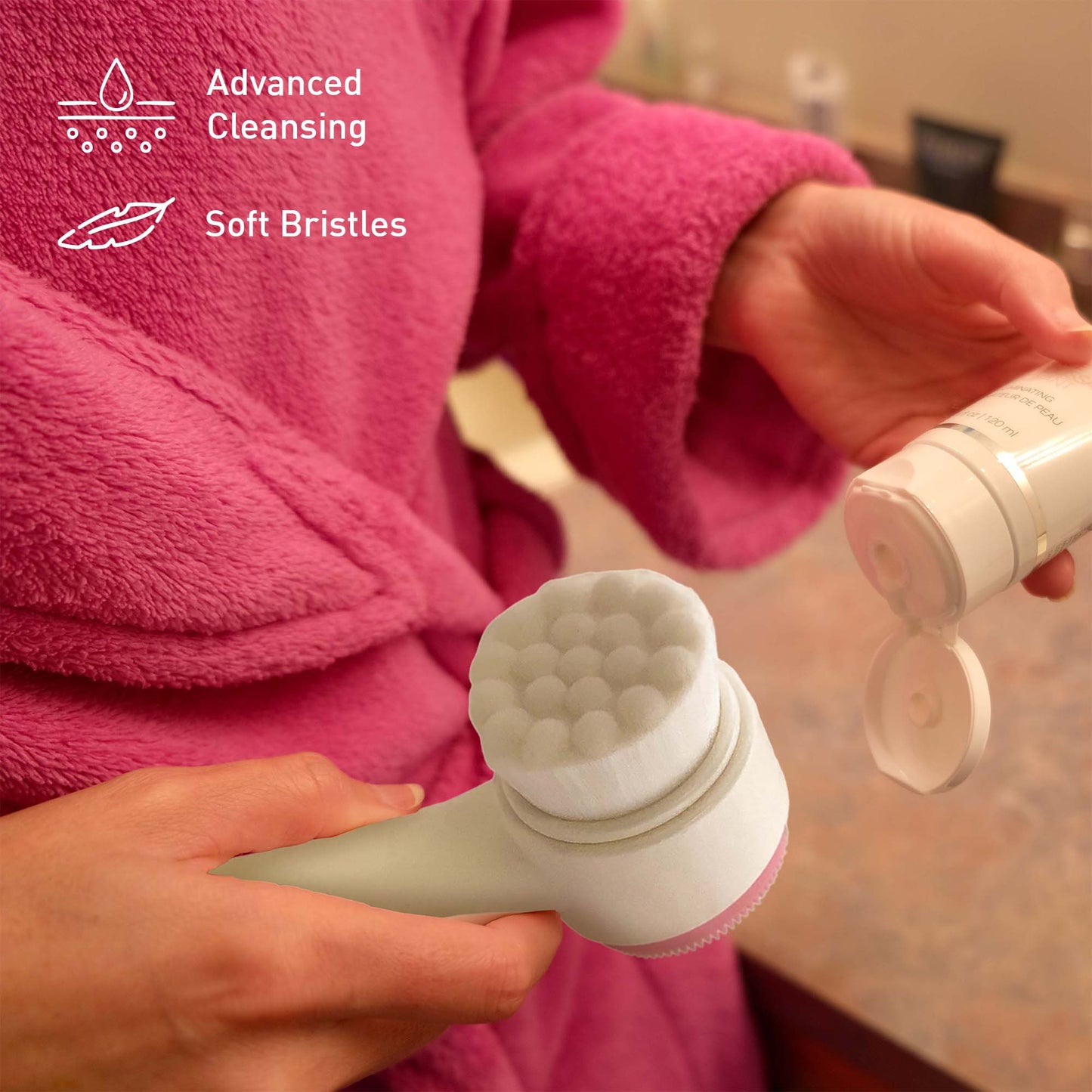 Ice Cube Facial Roller & Dual-Sided Cleansing Brush – Skincare Duo