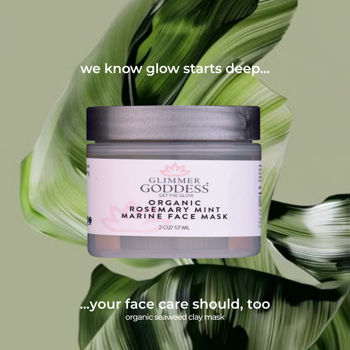 Organic Rosemary Mint Algae Face Mask | Seaweed & Bentonite Clay