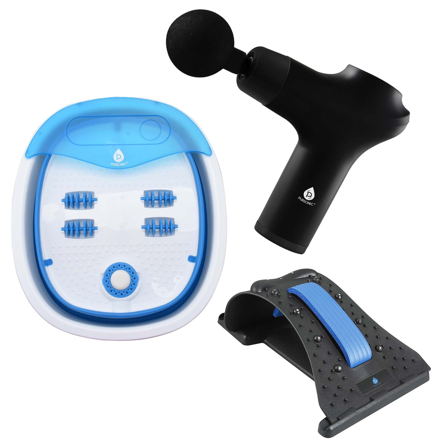Head-to-Toe Recovery Bundle | Massage Gun, Neck Stretcher & Foot Spa
