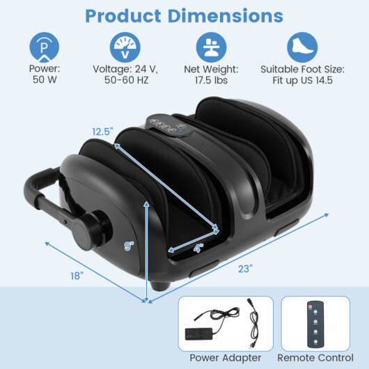 Foot & Calf Massager with Heat – 360° Adjustable Stand & Constant Temperature Heating