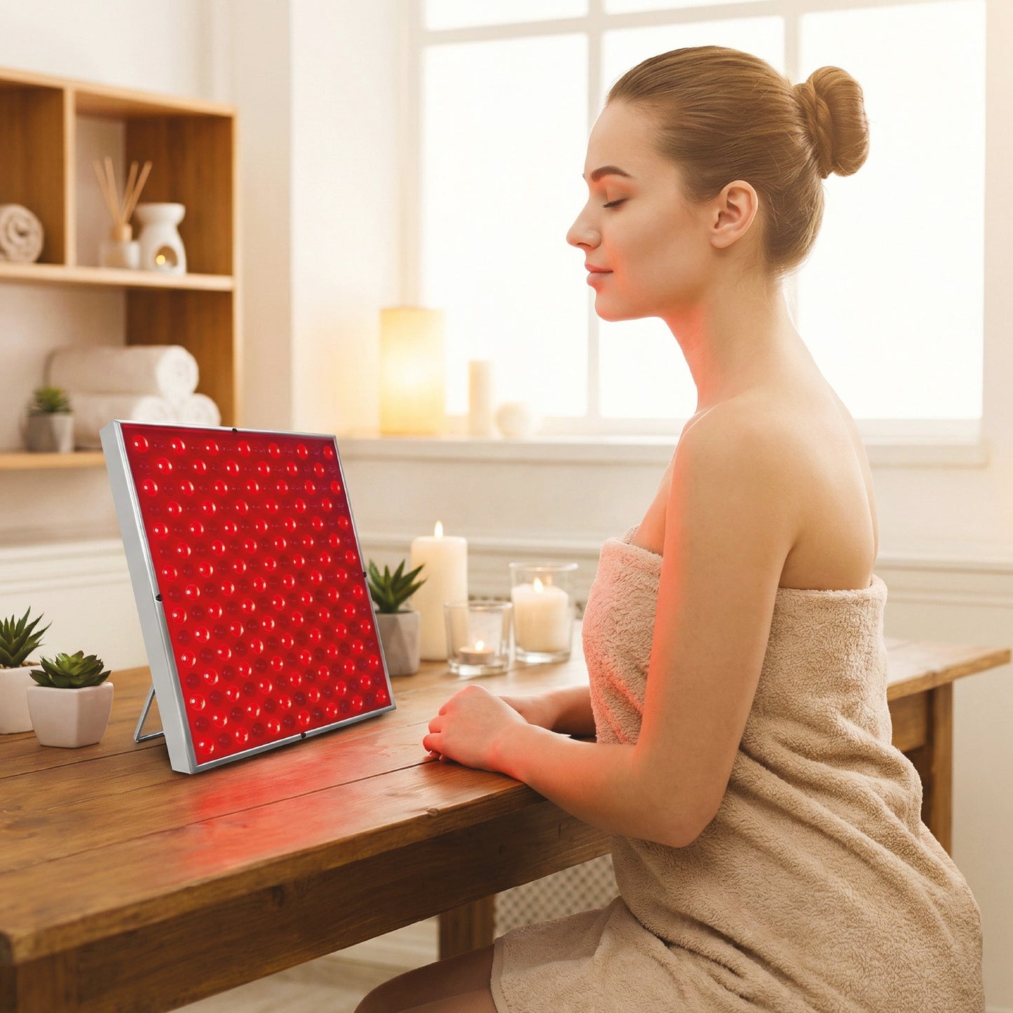 7-in-1 LED Light Therapy Face Mask, Sculpting Wand, and LED Red Light Therapy Panel