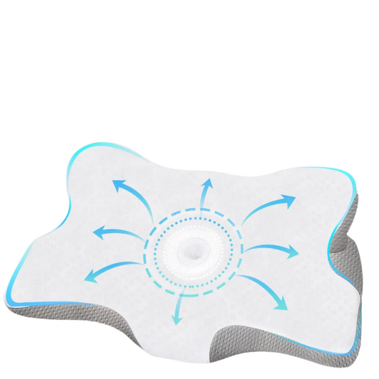 Orthopedic Memory Foam Cervical Pillow White Dual-Height Support-0