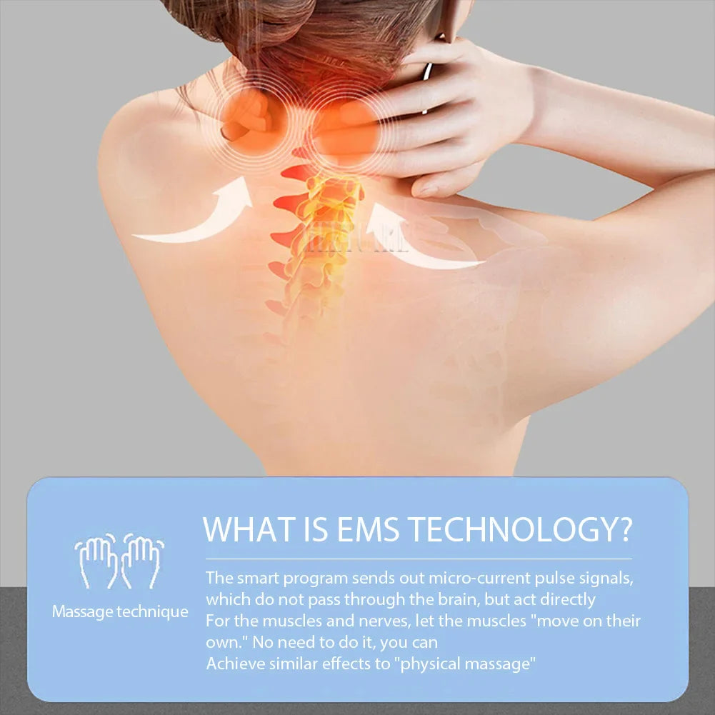Electric Pulse Neck Massager EMS TENS Cervical Pain Relief Muscle Relaxation-2