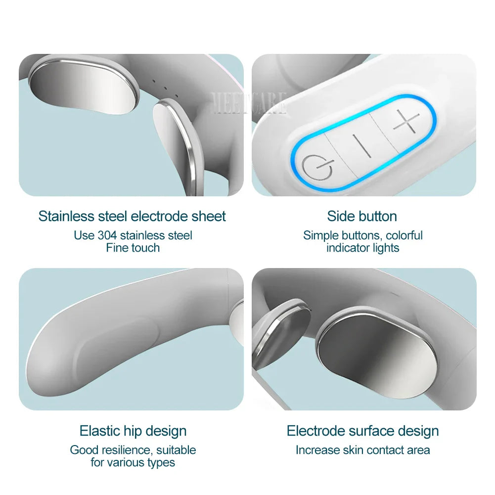 Electric Pulse Neck Massager EMS TENS Cervical Pain Relief Muscle Relaxation-3