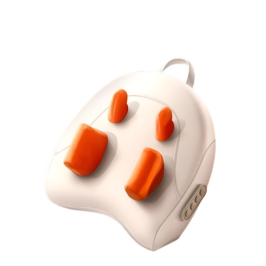 Wireless Shiatsu Massage Pillow Rechargeable Heating Massager Orange-0