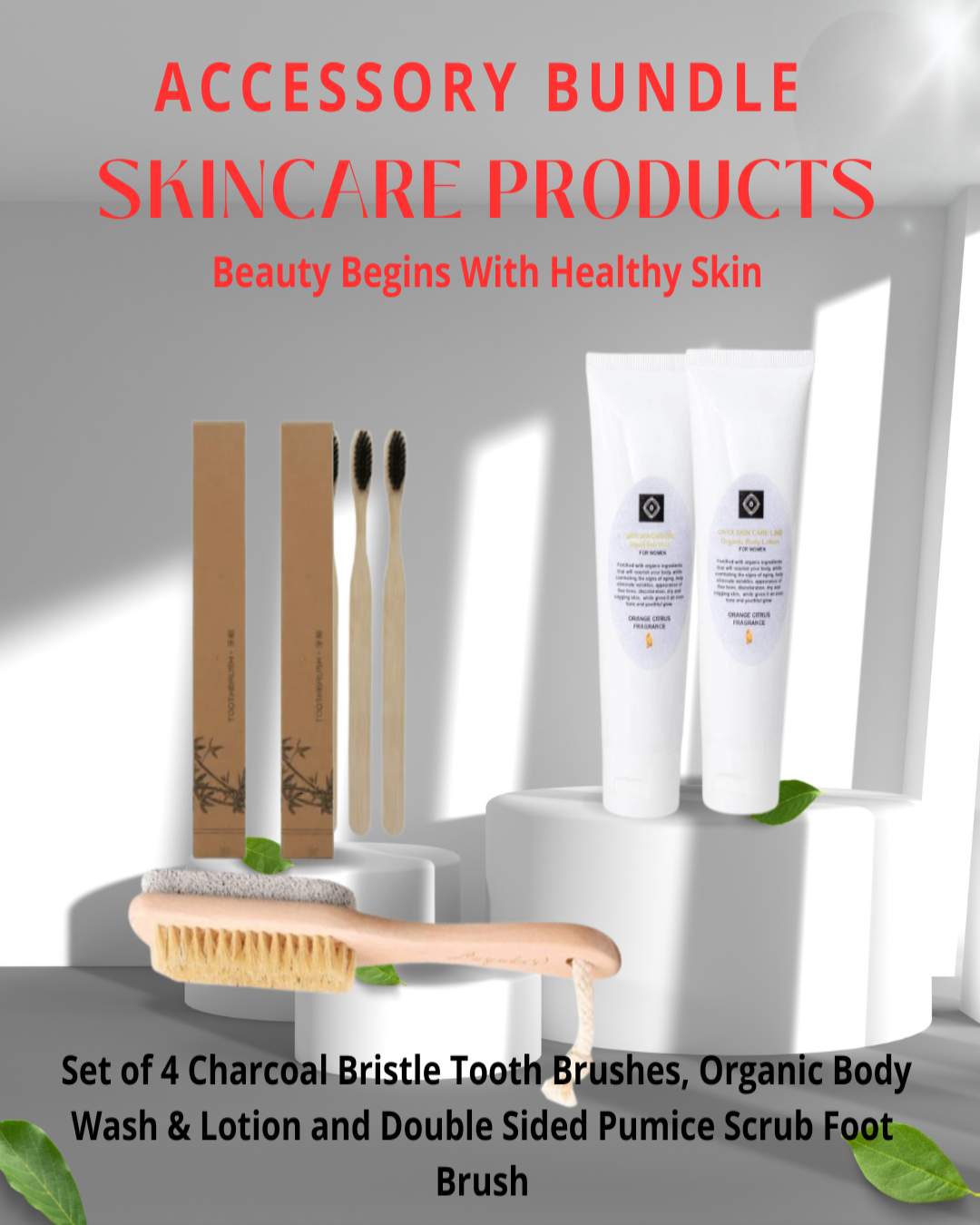 Organic Body Care Bundle for Women – Vegan Wash, Lotion & Accessories