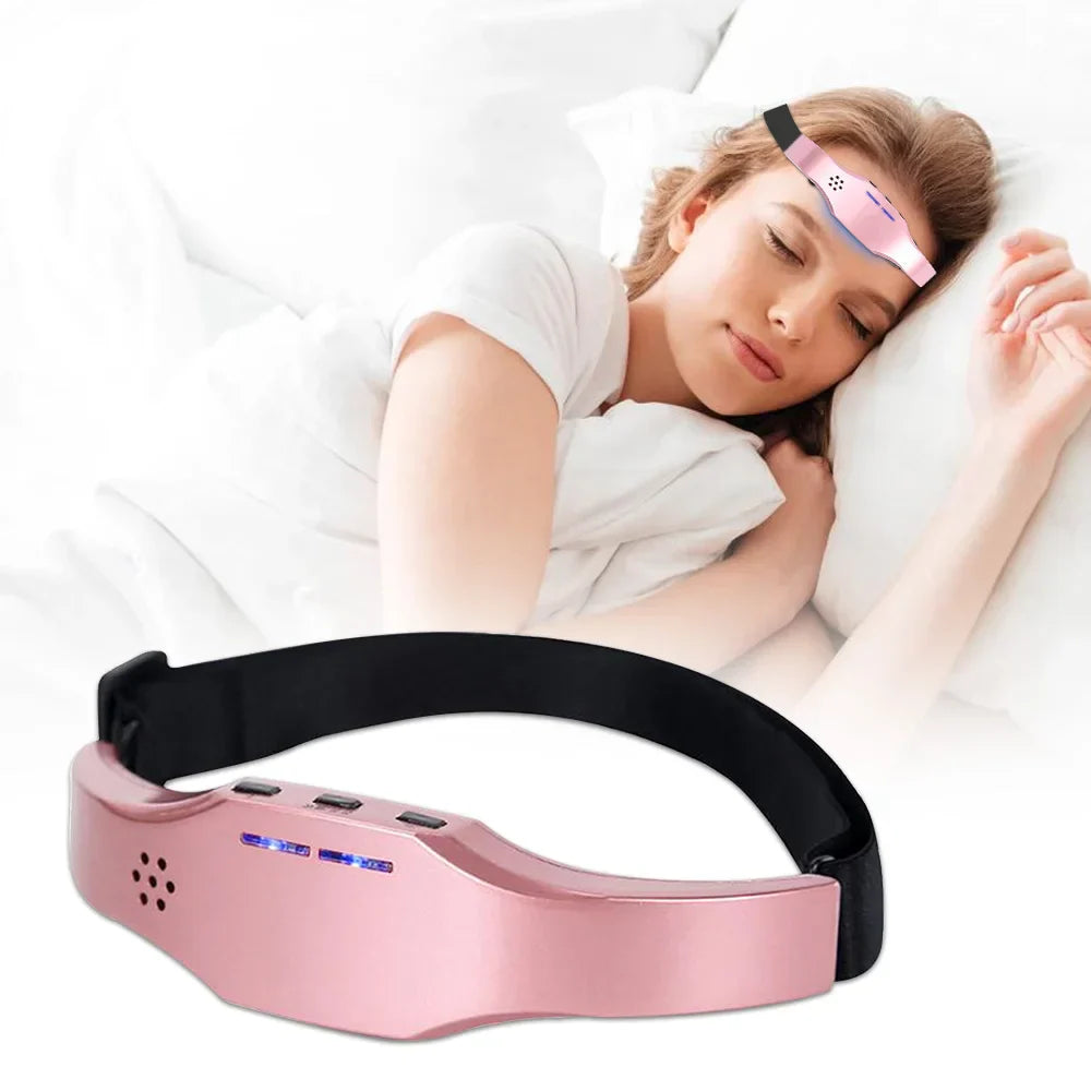 Wireless Head Massager with Nerve Stimulation Technology | Pink Relaxation Wearable