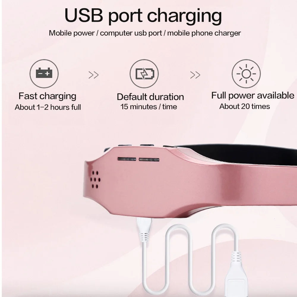 Wireless Head Massager with Nerve Stimulation Technology | Pink Relaxation Wearable