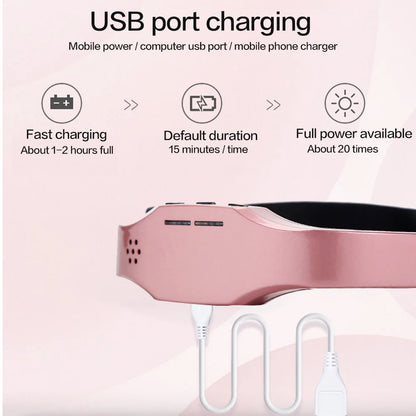 Wireless Head Massager with Nerve Stimulation Technology | Pink Relaxation Wearable