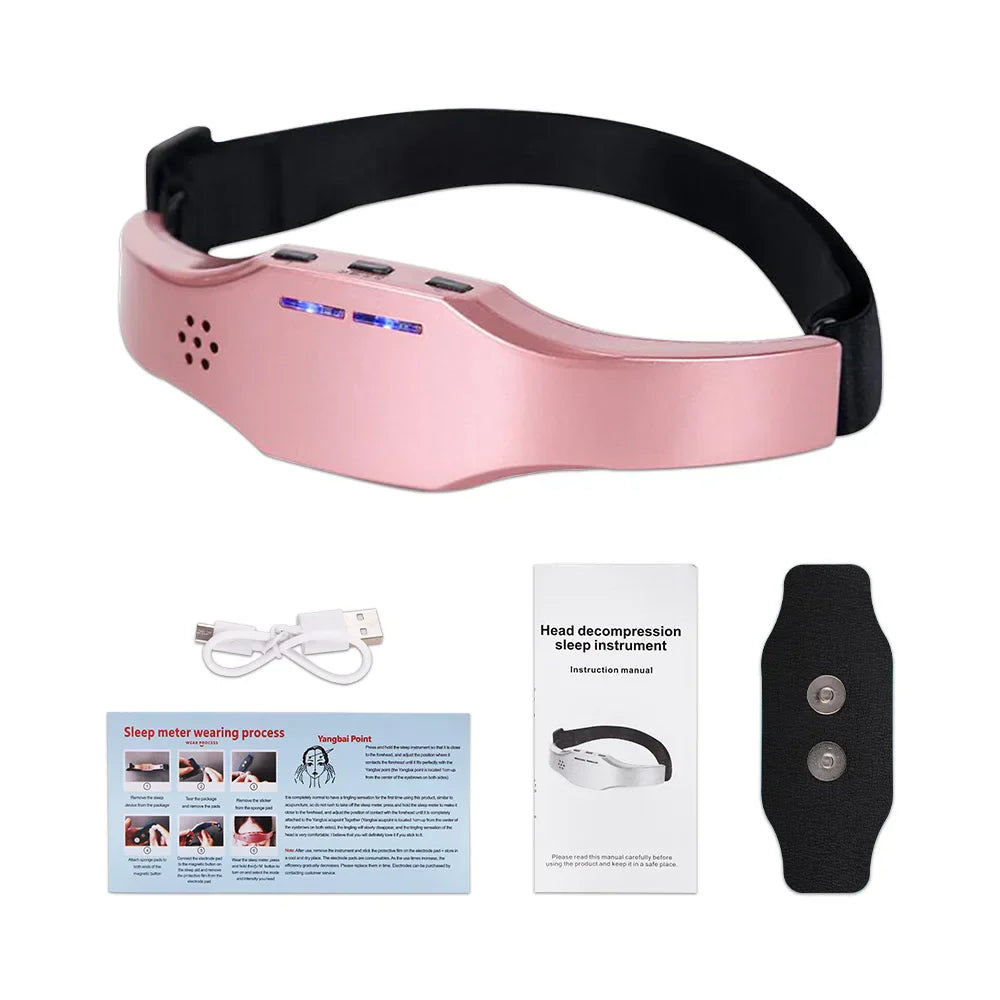 Wireless Head Massager with Nerve Stimulation Technology | Pink Relaxation Wearable