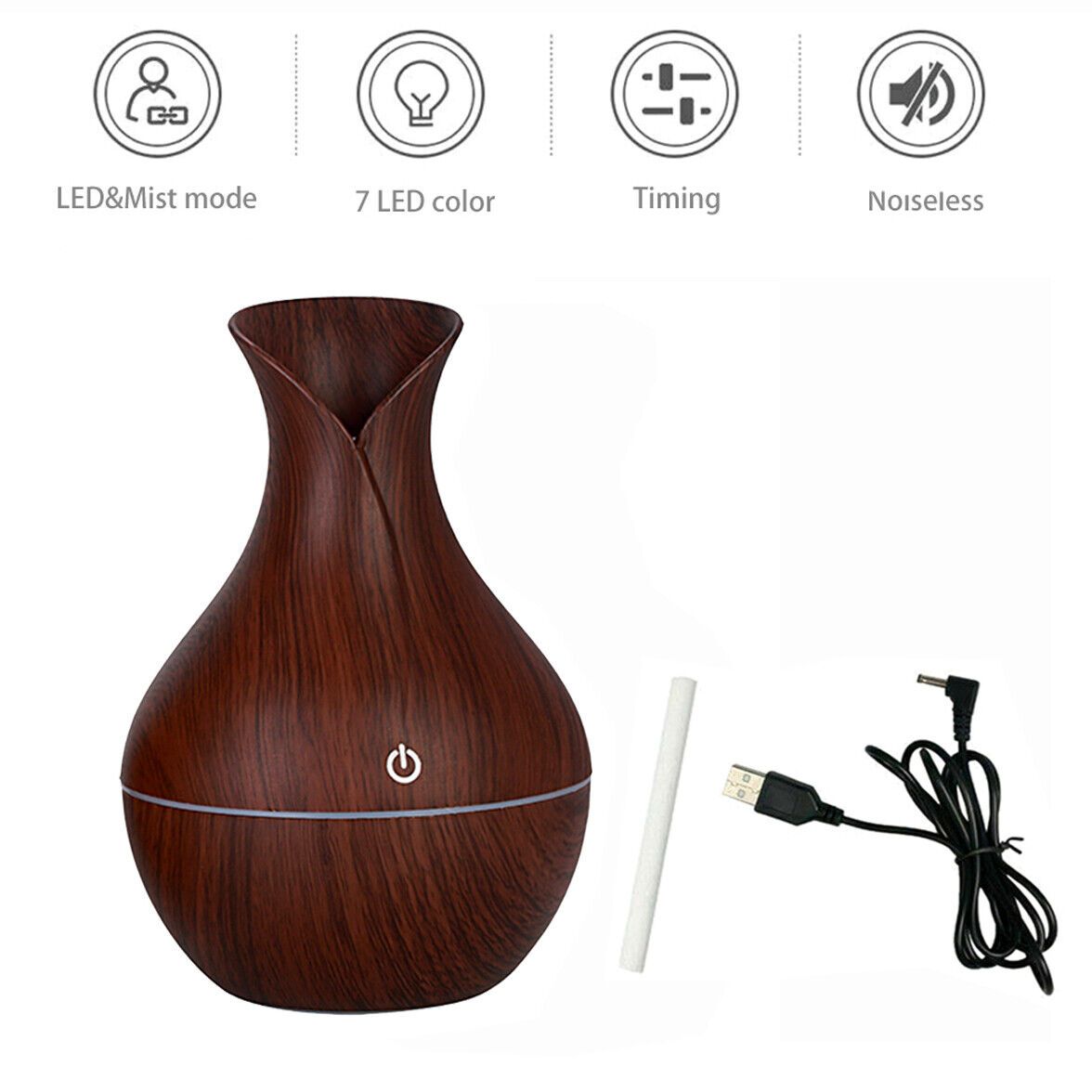 LED Ultrasonic Aroma Humidifier Essential Oil Diffuser with 7 Color Lights-4