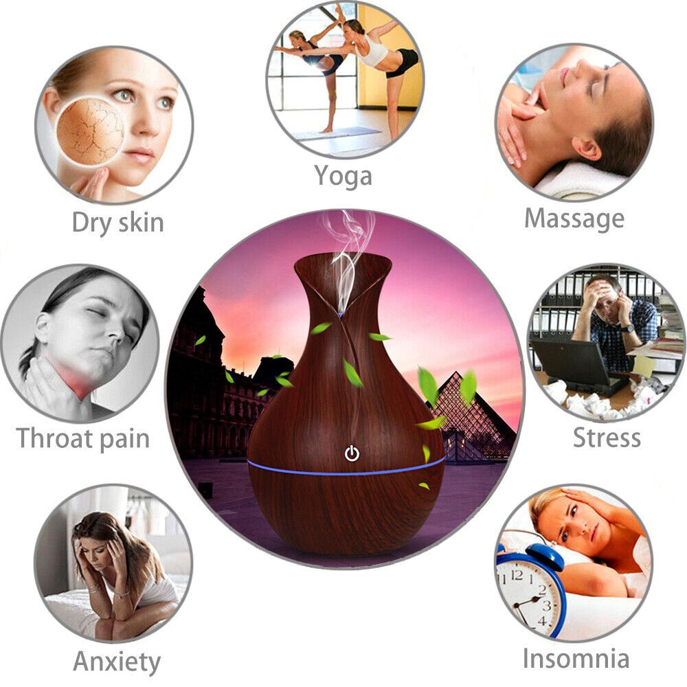LED Ultrasonic Aroma Humidifier Essential Oil Diffuser with 7 Color Lights-3