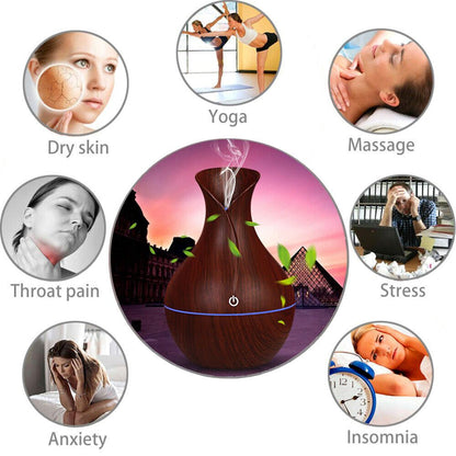 LED Ultrasonic Aroma Humidifier Essential Oil Diffuser with 7 Color Lights-3