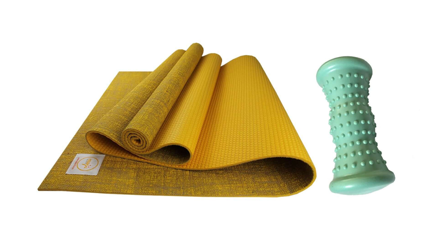 Maji Sports Jute Premium Eco Yoga Mat & Foot Massager | Natural Jute + PER