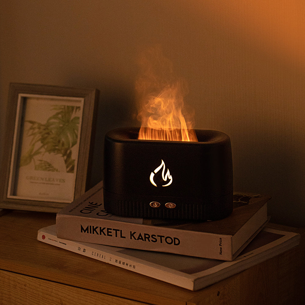 Portable Aroma Diffuser with Flame Effect Ultrasonic Humidifier 200ml-0