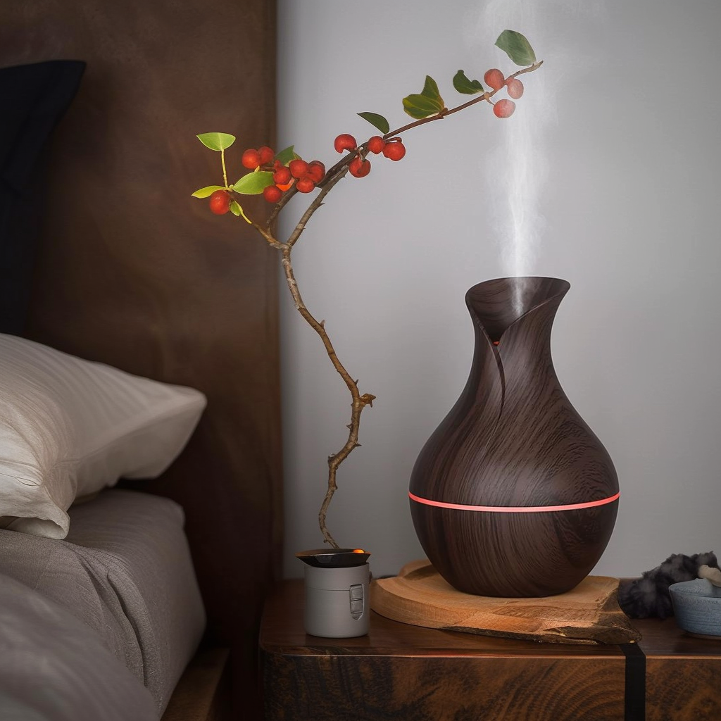 LED Ultrasonic Aroma Humidifier Essential Oil Diffuser with 7 Color Lights-2